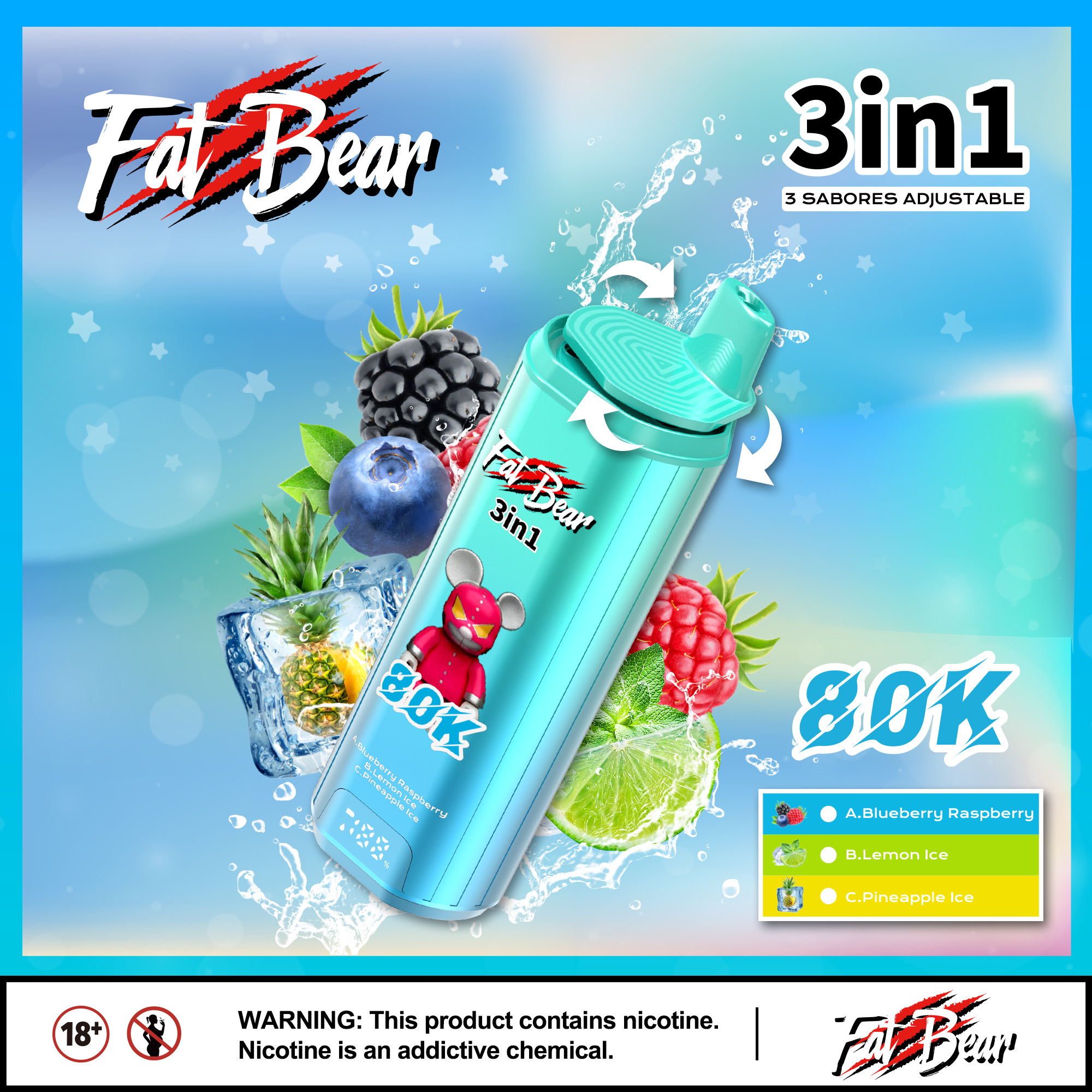 AIM FATPRO 22000 Puffs Disposable Vape – 28ml, 600mAh, Type-C Rechargeable, LED Display, Mesh Coil1