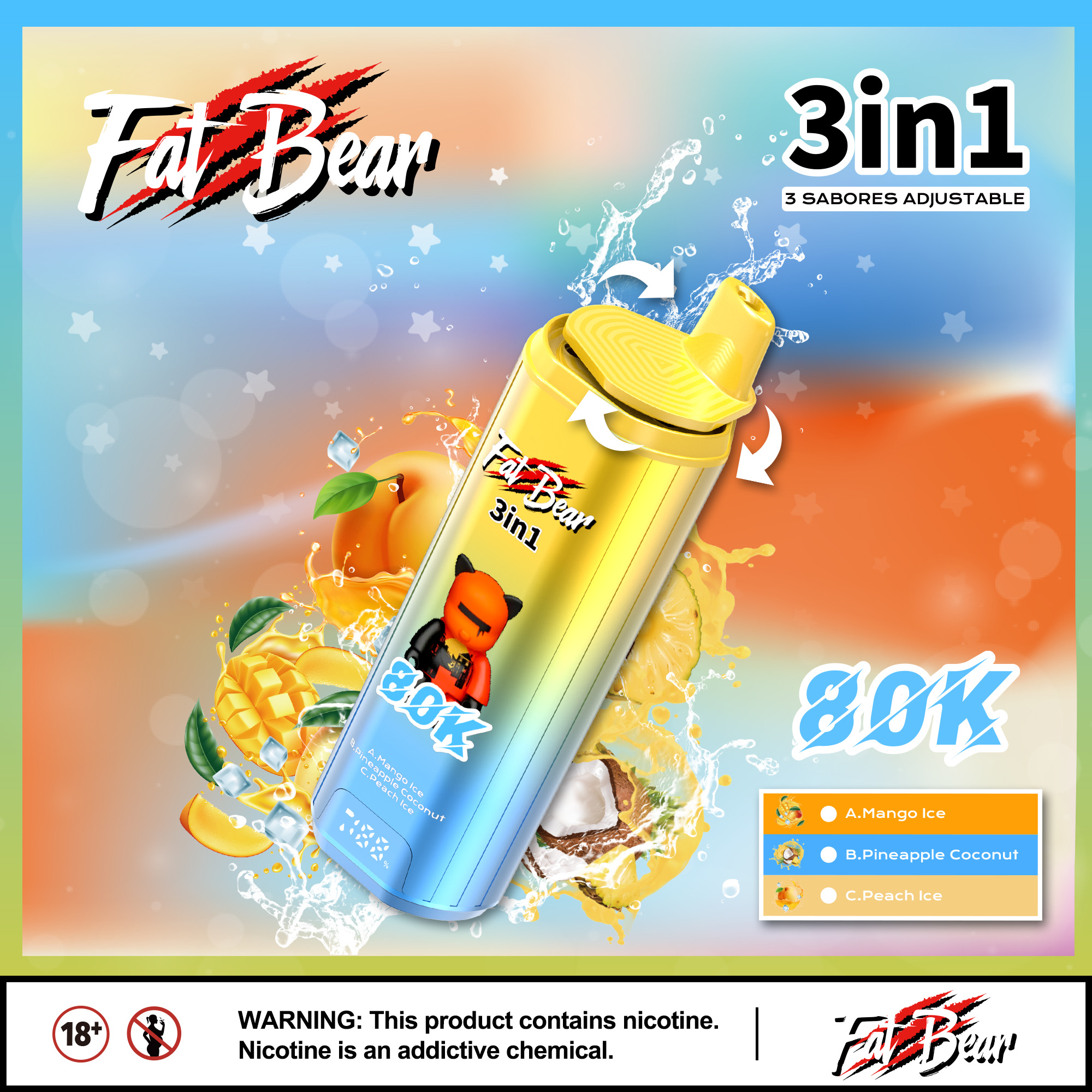 AIM FATPRO 22000 Puffs Disposable Vape – 28ml, 600mAh, Type-C Rechargeable, LED Display, Mesh Coil1