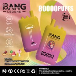 BANG 80000 Puffs Disposable Vape – 550mAh, Type-C Rechargeable, 6 Flavors, Compact Size1