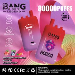 BANG 80000 Puffs Disposable Vape – 550mAh, Type-C Rechargeable, 6 Flavors, Compact Size1