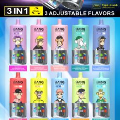 BANG 85000 Puffs Disposable Vape – 3-in-1 Adjustable Flavors, 850mAh, Type-C, Mesh Coil1