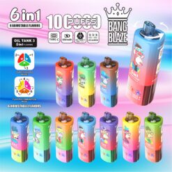 BANG BLAZE 100000 Puffs Disposable Vape – 10 Flavors in One, 850mAh, Type-C, Mesh Coil1