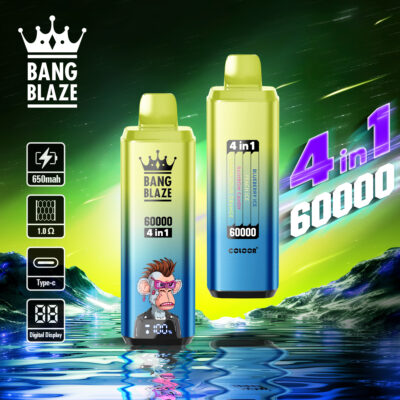 BANG BLAZE 60000 Puffs Disposable Vape – 4-in-1, 56ml, 650mAh, Type-C Charging, Multi-Flavor1