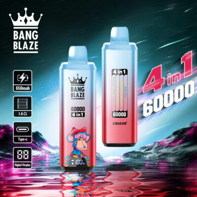 BANG BLAZE 60000 Puffs Disposable Vape – 4-in-1, 56ml, 650mAh, Type-C Charging, Multi-Flavor1