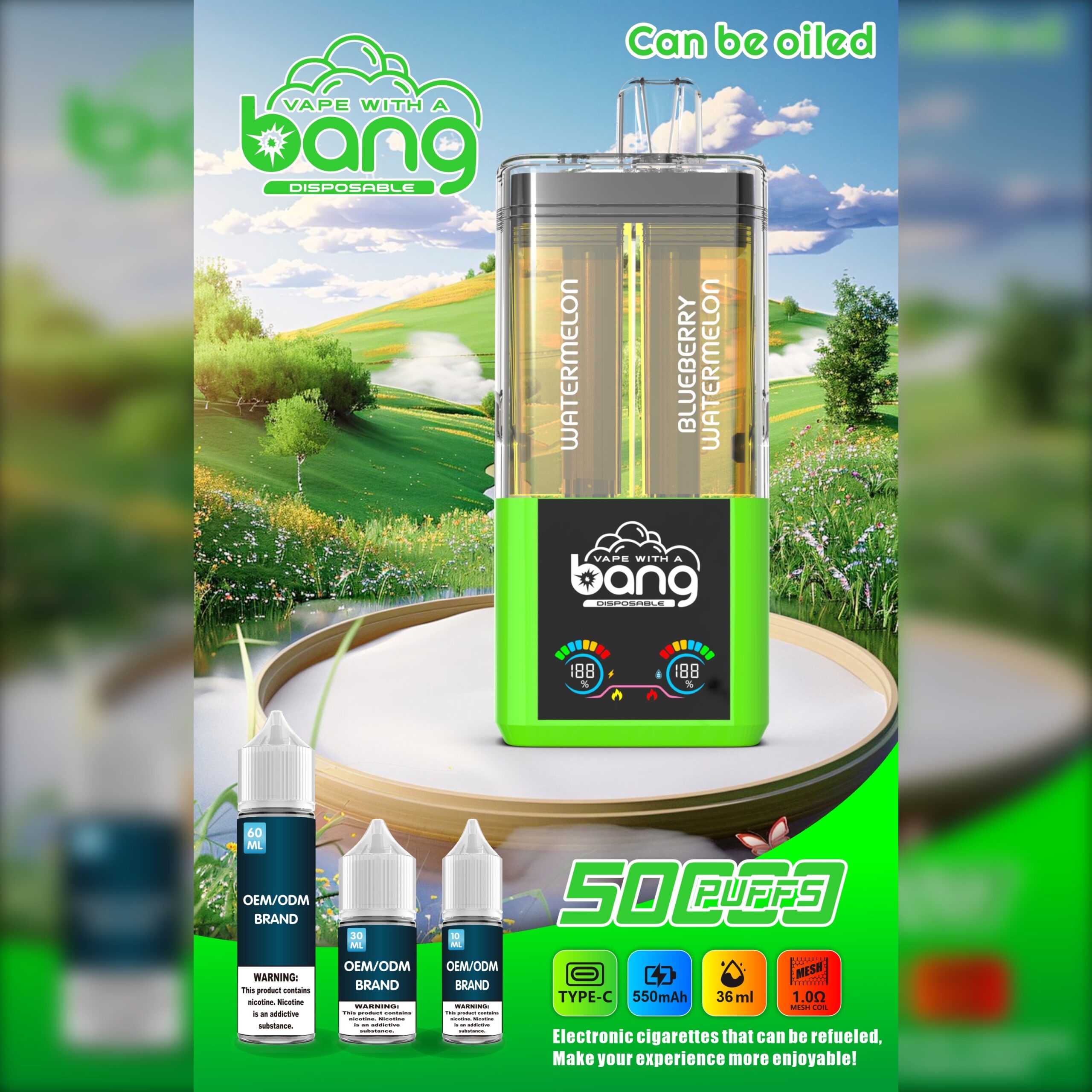 elfbar elfa kaufen BANG B50K 50000 Puffs Disposable Vape – Rechargeable, Mesh Coil