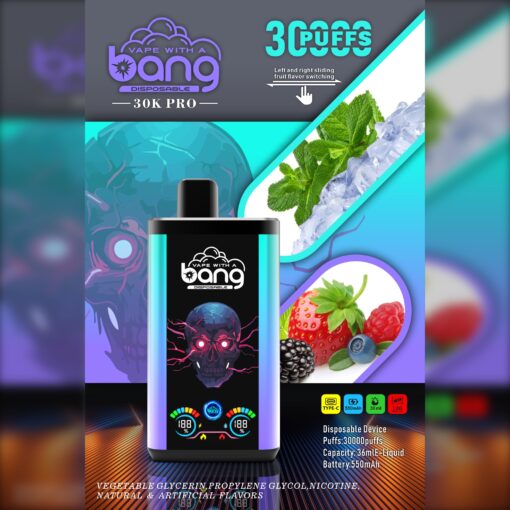 Bang Einweg-E-Zigarette fr 30.000 Zge  36 ml, 550 mAh, wiederaufladbar  ber USB-C