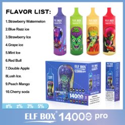 ELF BOX RGB 14000 Puffs Pro Disposable Vape – RGB Light, Mesh Coil, LED Display, Type-C Rechargeable
