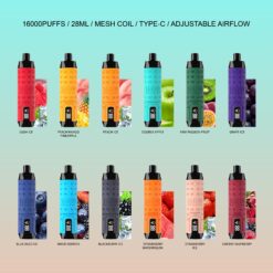 ELF BOX SHISHA 16000 Puffs Disposable Vape – Mesh Coil, LED Display, Adjustable  Airflow, Rechargeable
