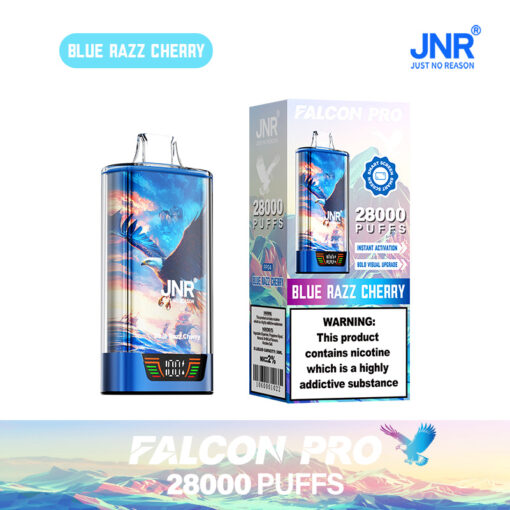 JNR Falcon Pro 28000 Puffs Disposable Vape  Rechargeable, Smart Screen,  Dual Mesh Coil, Type-C Charging