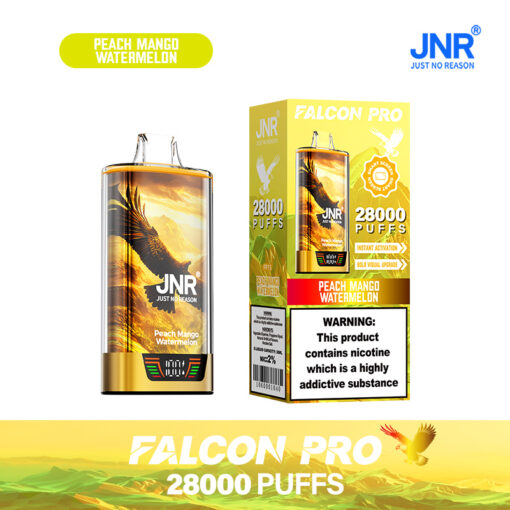JNR Falcon Pro 28000 Puffs Disposable Vape Rechargeable, Smart Screen, Dual Mesh Coil, Type-C Charging JNR Falcon Pro 28000 Puffs Disposable Vape Rechargeable, Smart Screen, Dual Mesh Coil, Type-C Charging
