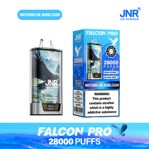 JNR Falcon Pro 28000 Puffs Disposable Vape  Rechargeable, Smart Screen,  Dual Mesh Coil, Type-C Charging