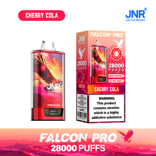 JNR Falcon Pro 28000 Puffs wegwerp e-sigaret oplaadbaar, slim scherm, dubbele mesh coil, USB Type- JNR Falcon Pro 28000 Puffs wegwerp e-sigaret oplaadbaar, slim scherm, dubbele mesh coil, USB Type-