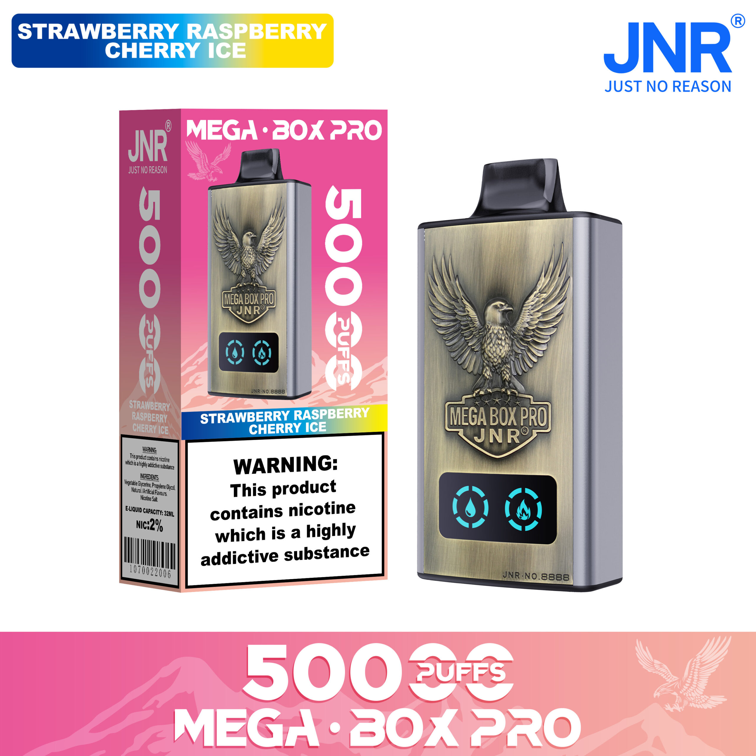 Mega Box Pro 50000 Puffs Disposable Vape – Smart Display, Dual Mesh Coil, 32ml E-liquid