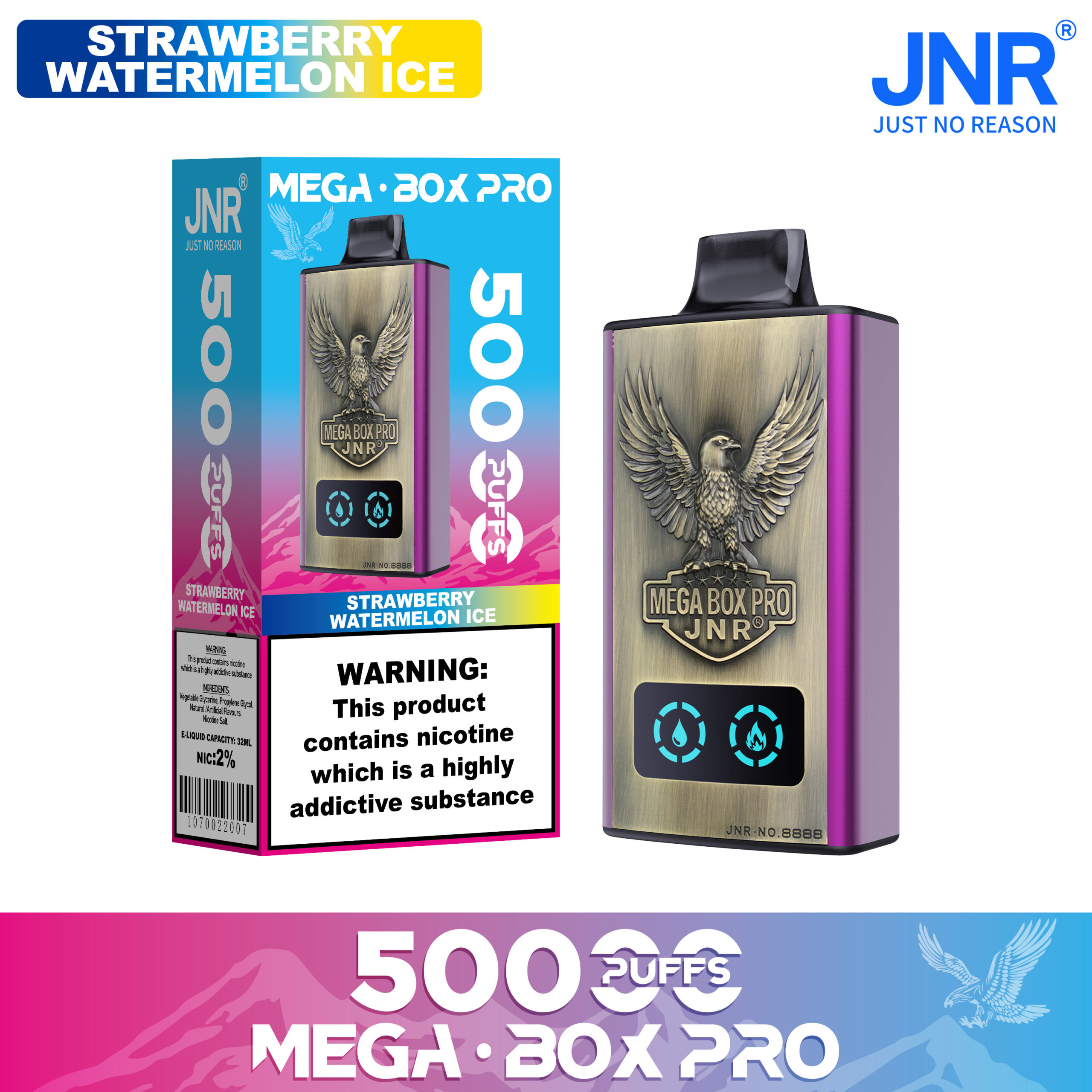 Mega Box Pro 50000 Puffs Disposable Vape – Smart Display, Dual Mesh Coil, 32ml E-liquid