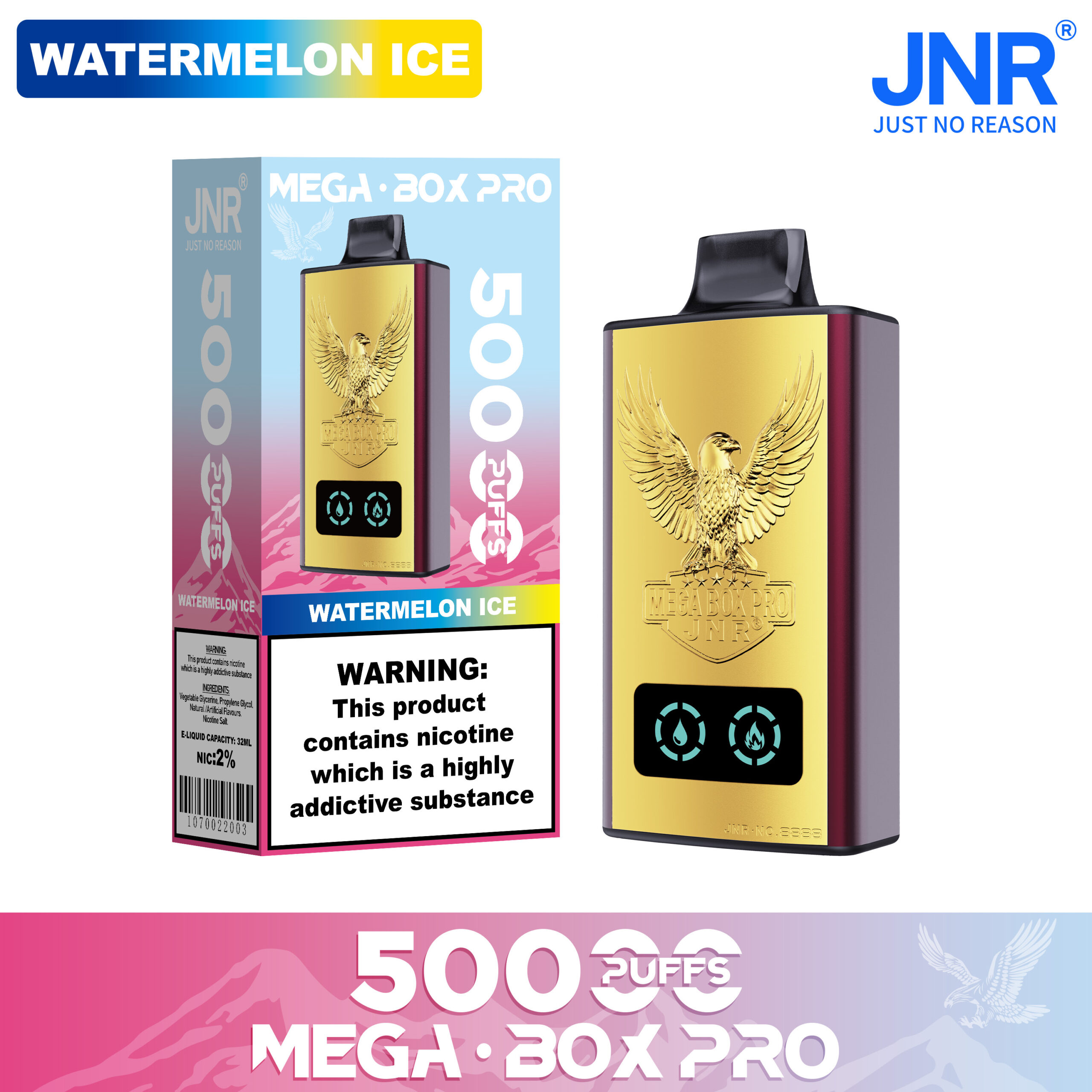 Mega Box Pro 50000 Puffs Disposable Vape – Smart Display, Dual Mesh Coil, 32ml E-liquid