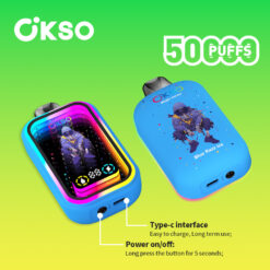 OKSO Magic Mirror 50,000 Puffs Disposable Vape – Dual Mesh Coil, RGB LED, Child Lock, Type-C Rechargeable