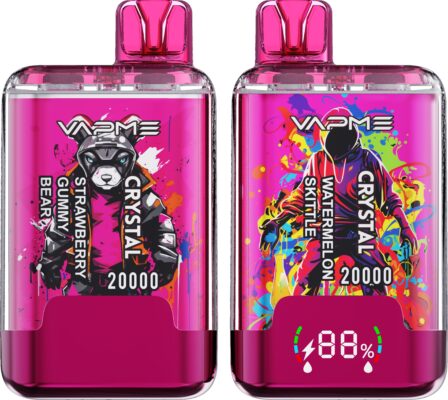 VAPME Crystal 20000 Puffs Disposable Vape – Dual Flavor, 20ml, Type-C, Digital Display
