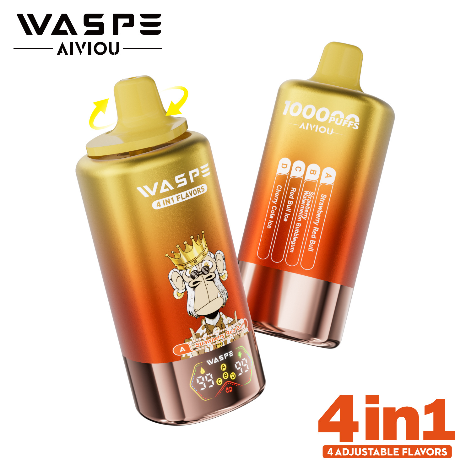 WASPE 4-in-1 100000 Puffs Disposable Vape  Multi-Flavor Combo Device